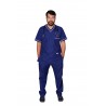 Male Classic Scrub - Navy Color - White Piping