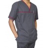OT Uniform nursing dress medical scrub cross neck gray